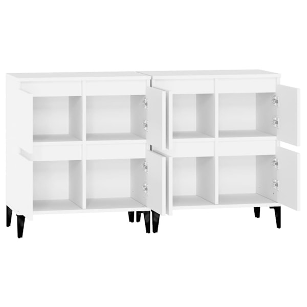 vidaXL Skänk 2 st vit 60x35x70 cm konstruerat trä Vit