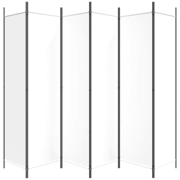 vidaXL Rumsavdelare 6 paneler vit 300x200 cm tyg Vit
