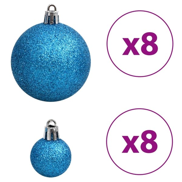 vidaXL Julgranskulor 100 st blå och silver 3/4/6 cm Flerfärgsdesign