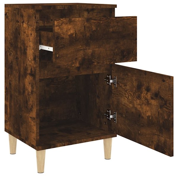vidaXL Sängbord 2 st rökfärgad ek 40x35x70 cm Brun