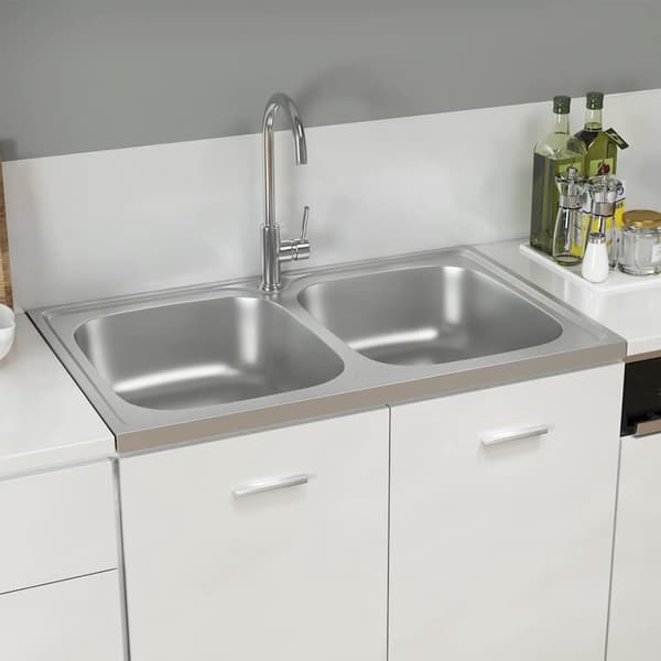 vidaXL Dubbla diskhoar silver 800x500x155 mm rostfritt stål Silver