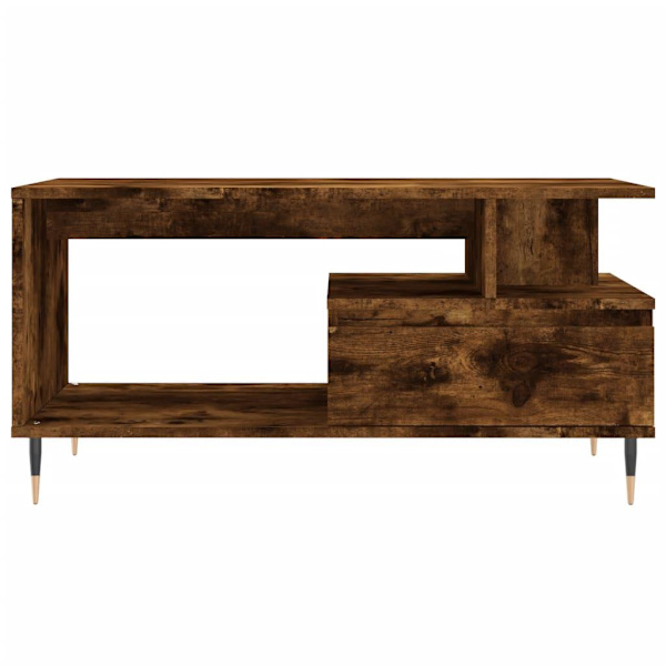 vidaXL Soffbord rökfärgad ek 90x49x45 cm konstruerat trä Brun