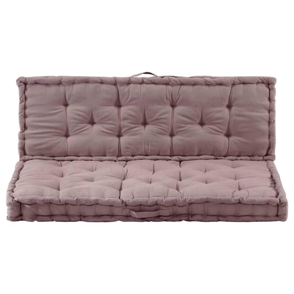 vidaXL Dyna till pallsoffa 2 st bomull taupe Taupe