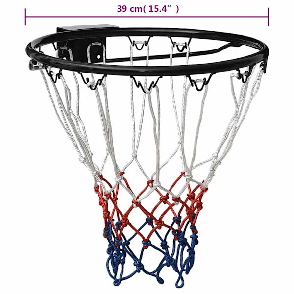 vidaXL Basketring svart 39 cm stål Svart