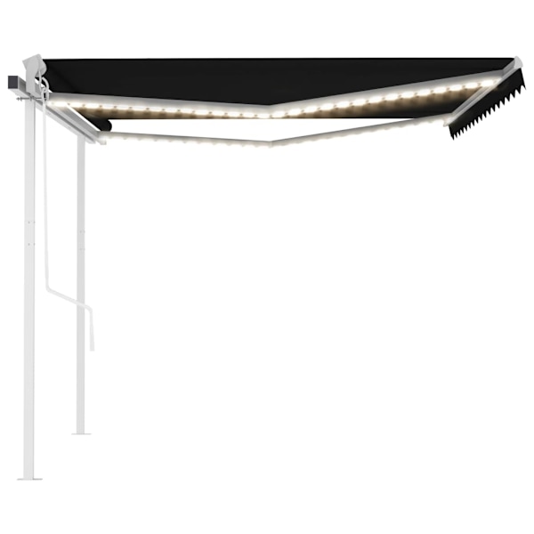 vidaXL Automatisk markis med vindsensor & LED 4x3 m antracit Antracit