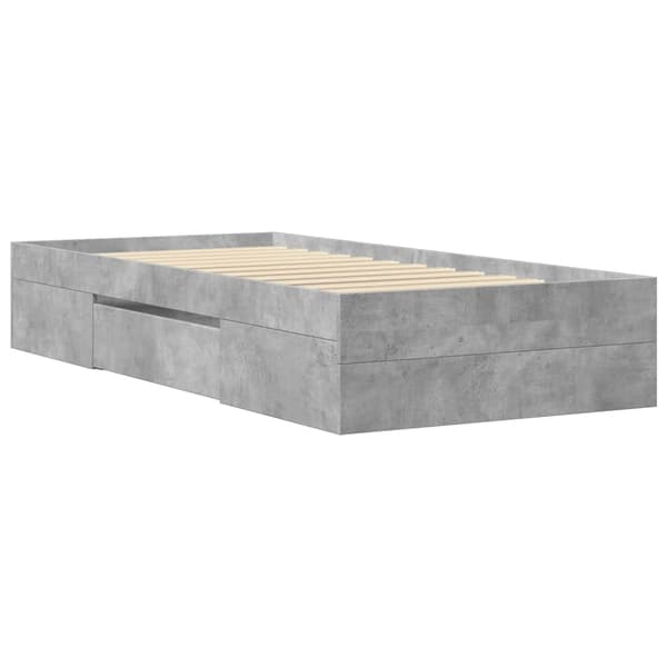 vidaXL Sängram betonggrå 90x190 cm konstruerad trä Grå
