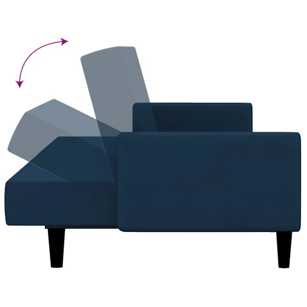 vidaXL Bäddsoffa 2-sits blå sammet Blå