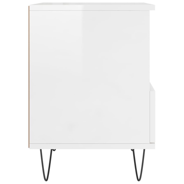 vidaXL Sängbord 2 st vit högglans 40x35x50 cm konstruerat trä Vit