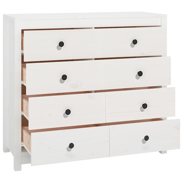 vidaXL Sidoskåp vit 100x40x90 cm massiv furu Vit