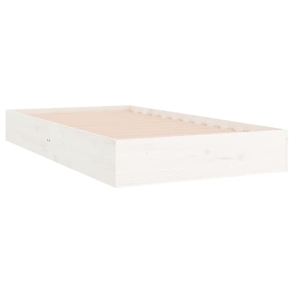 vidaXL Sängram vit massivt trä 90x200 cm Vit