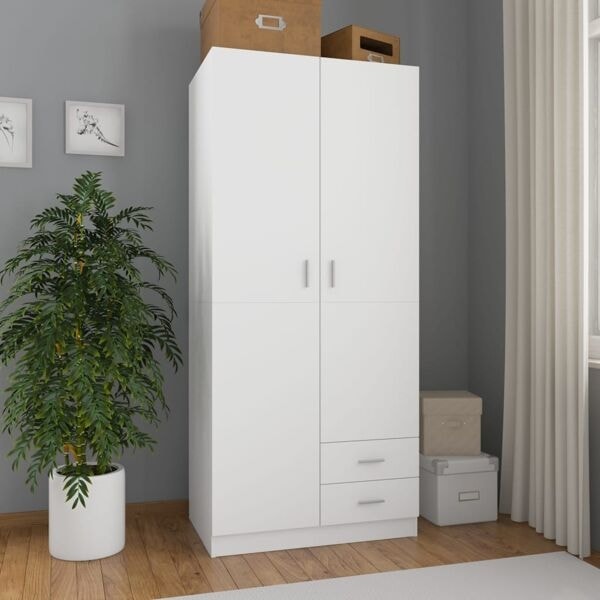 vidaXL Garderob vit 80x52x180 cm konstruerat trä Vit