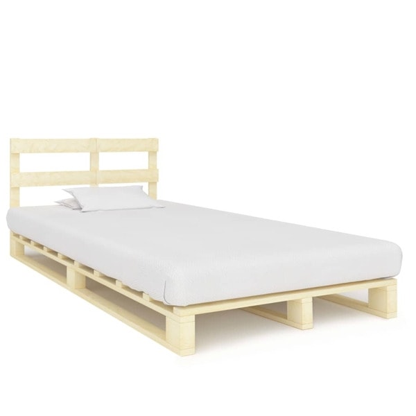 vidaXL Pallsäng utan madrass massiv furu 120x200 cm Brun