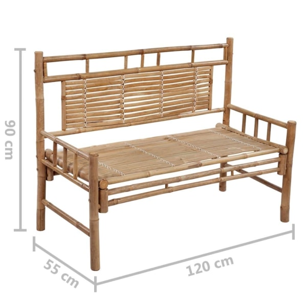 vidaXL Trädgårdsbänk med dyna 120 cm bambu Blå