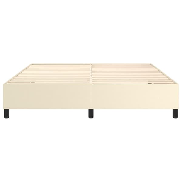 vidaXL Ramsäng gräddvit 160x200 cm konstläder Kräm