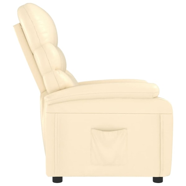 vidaXL Reclinerfåtölj gräddvit konstläder Creme