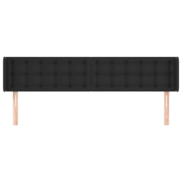 vidaXL Sänggavel med kanter svart 163x16x78/88 cm konstläder Svart