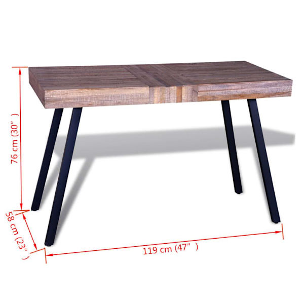 vidaXL Bord i återvunnen teak Brun