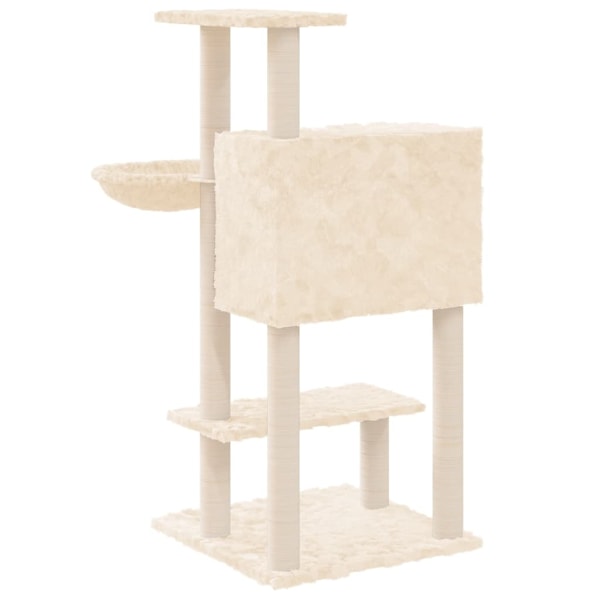 vidaXL Katträd med klöspelare sisal gräddvit 142 cm Kräm