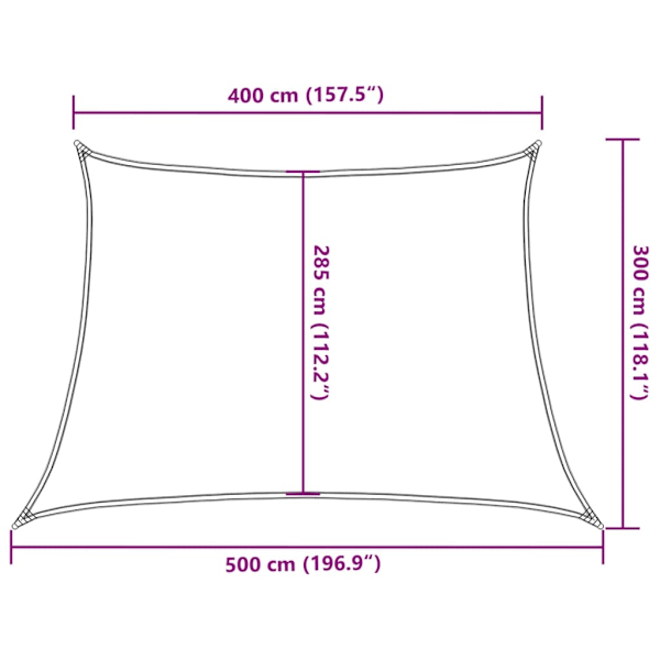 vidaXL Solsegel 160 g/m² ljusgrön 4/5x3 m HDPE Grön