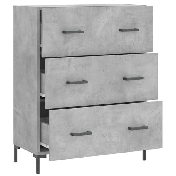 vidaXL Skänk betonggrå 69,5x34x90 cm konstruerat trä Grå