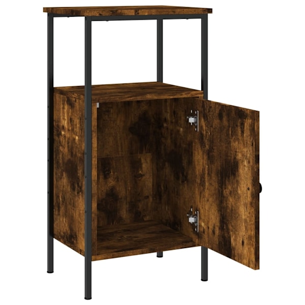 vidaXL Sängbord 2 st rökfärgad ek 41x31x80 cm konstruerat trä Brun