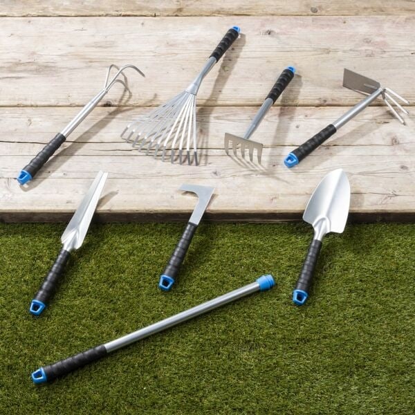 HI Trädgårdsredskap set silver metall Silver