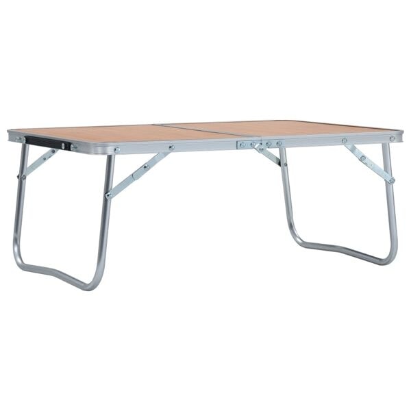vidaXL Hopfällbart campingbord brun aluminium 60x40 cm Brun