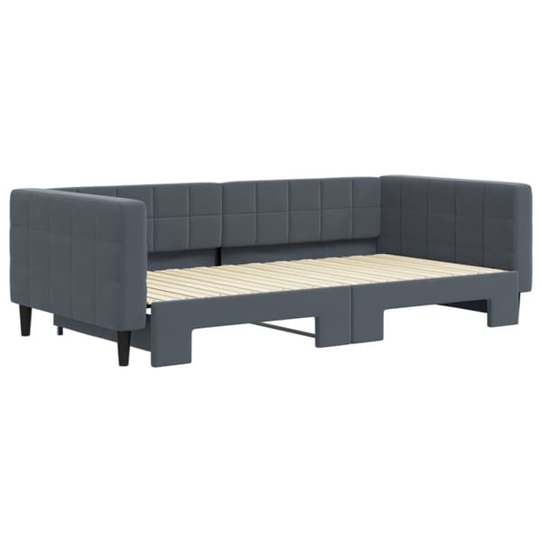 vidaXL Dagbädd utdragbar mörkgrå 100x200 cm sammet Grå