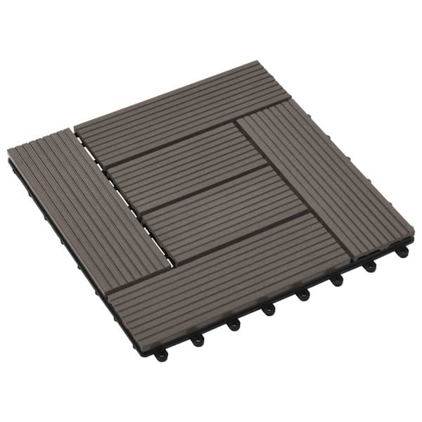 vidaXL Trall 22 st 30x30 cm 2 kvm WPC mörkbrun Brun