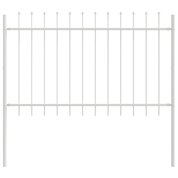 vidaXL Trädgårdsstängsel 7 pcs Vit 11,9 x 1,2 m Pulverlackerad stål Vit