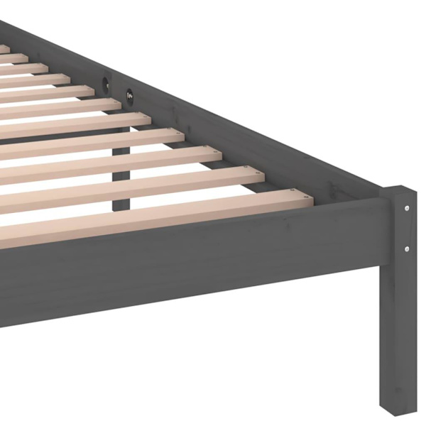 vidaXL Sängram massiv furu 200x200 cm grå grå
