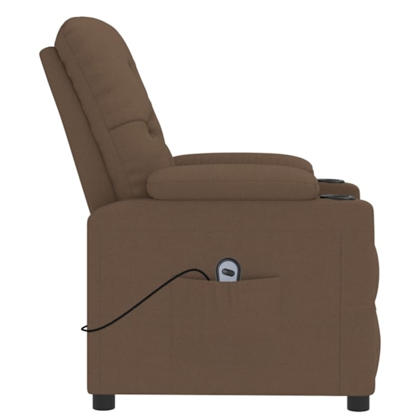 vidaXL Elektrisk reclinerfåtölj Brun tyg Brun