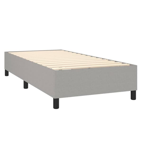 vidaXL Ramsäng med madrass & LED ljusgrå 90x200 cm tyg Grå
