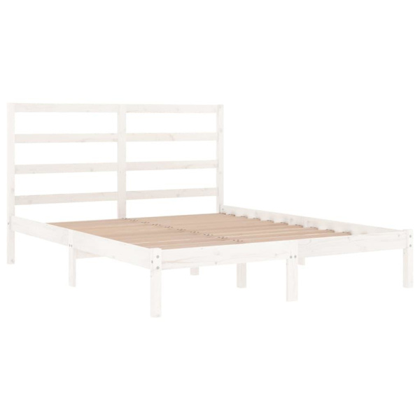 vidaXL Sängram vit massiv furu 120x200 cm enkelsäng Vit