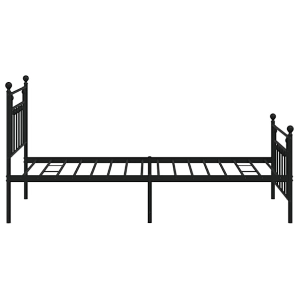 vidaXL Sängram med huvudgavel och fotgavel svart metall 107x203 cm Svart