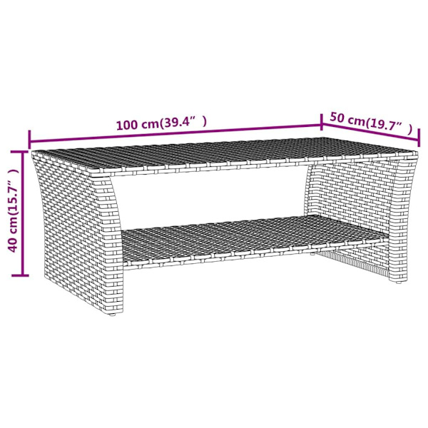 vidaXL Soffbord svart 100x50x40 cm konstrotting Svart