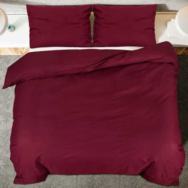 vidaXL Bäddset vinröd 140x200 cm bomull Röd