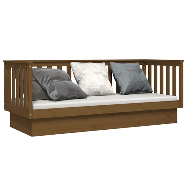 vidaXL Dagbädd honungsbrun 90x190 cm massiv furu Brun