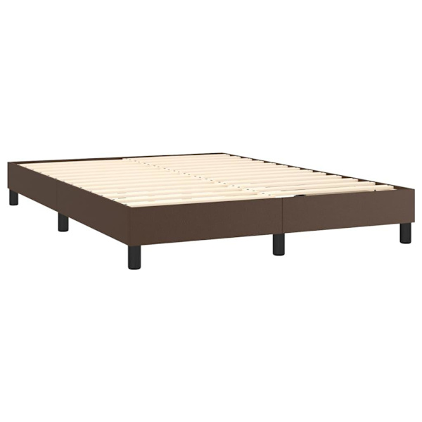 vidaXL Ramsäng med madrass brun 140x200 cm konstläder Brun