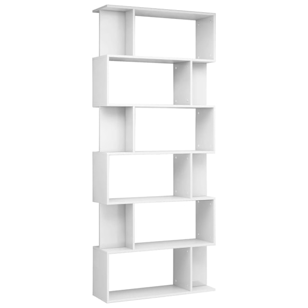 vidaXL Bokhylla/Rumsavdelare högglans vit 80x24x192 cm Vit