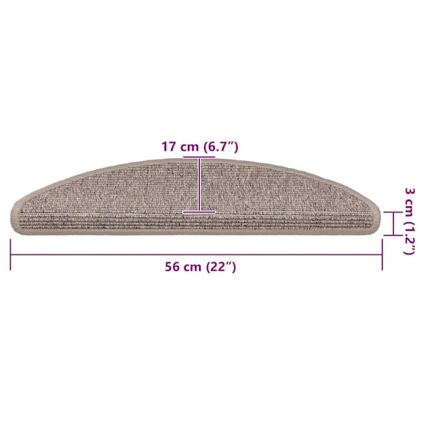 vidaXL Trappstegsmattor självhäftande 15 st 56x17x3 cm mörkbeige Beige