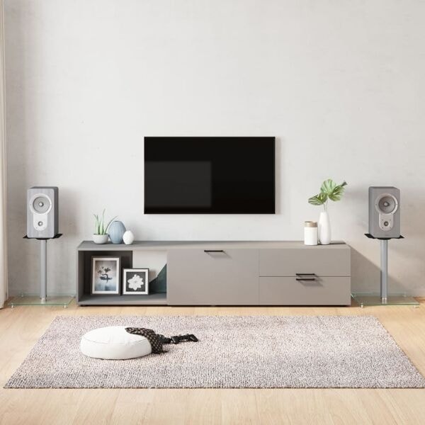 vidaXL vidaL Högtalarstativ 2 st härdat glas 3-pelardesign silver Silver