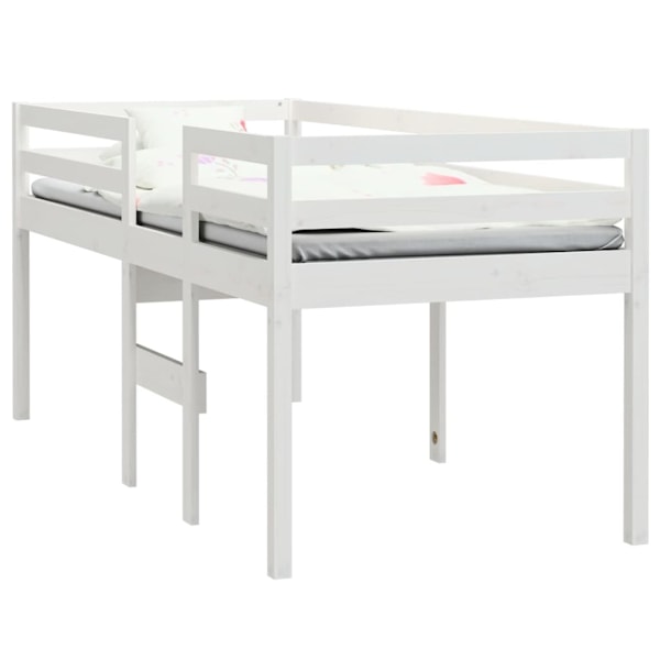 vidaXL Hög säng Vit 80x200 cm massiv furu Vit