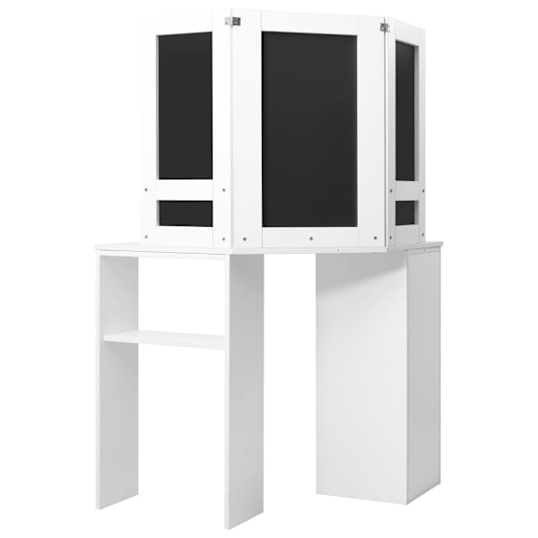 vidaXL Sminkbord med LED-lampor hörn vit Vit