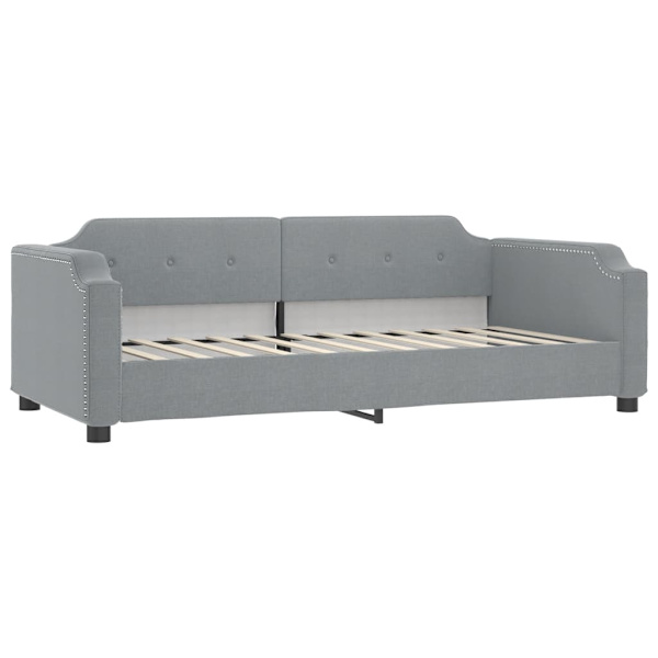 vidaXL Dagbädd med madrasser utdragbar ljusgrå 80x200 cm tyg Grå