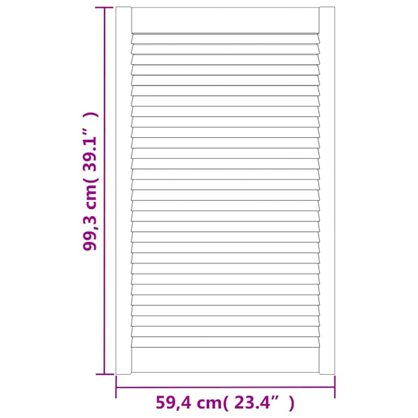 vidaXL Skåpluckor lamelldesign 2 st vit 99,3x59,4 cm massiv furu Vit