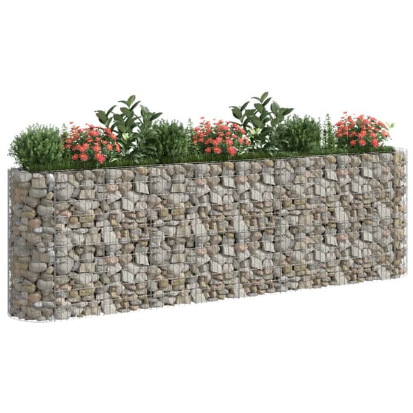 vidaXL Planteringsgabion galvaniserat järn 330x50x100 cm Silver