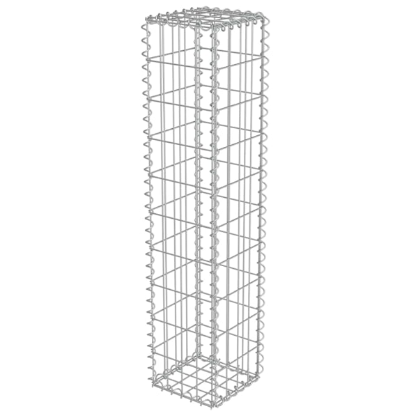 vidaXL Gabionmur i galvaniserat stål 20x20x100 cm Silver