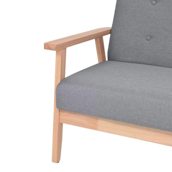 vidaXL Soffgrupp 2 delar tyg ljusgrå grå