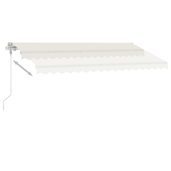 vidaXL Automatisk markis med vindsensor & LED 450x350 cm gräddvit Creme